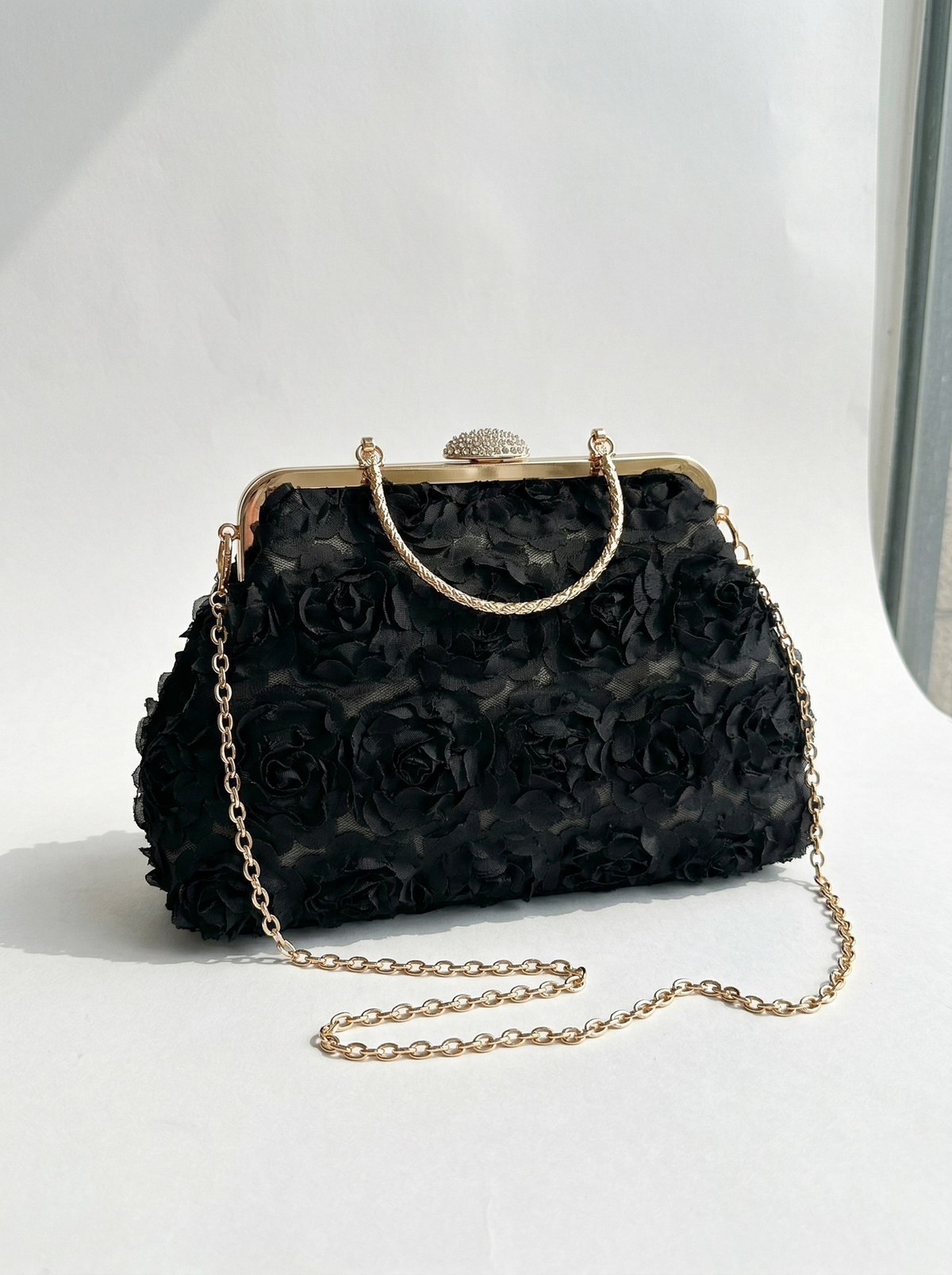 Flora — Pochette con Rose in Rilievo