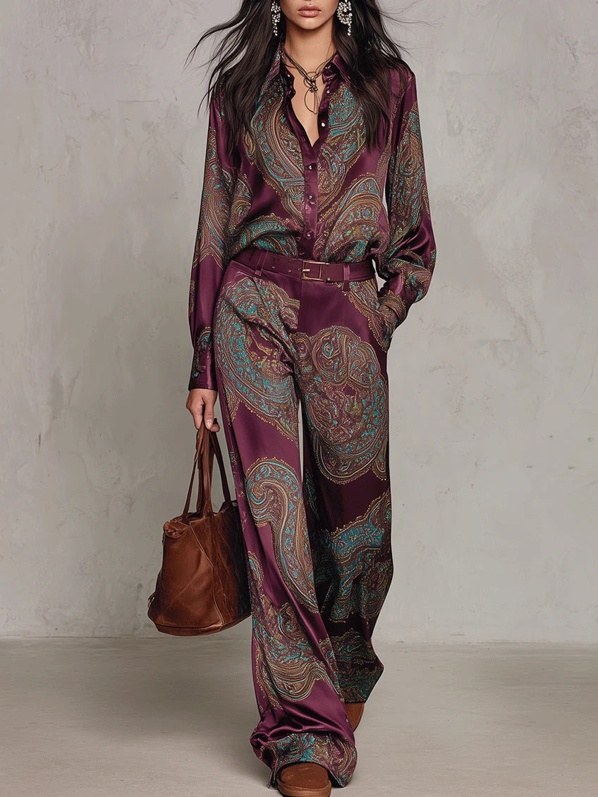Carlotta – Completo Camicia e Pantaloni con Fantasia Paisley